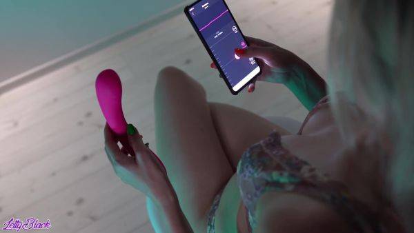 New pink toy turned out to be powerful enough to make the blonde's legs shake in an intense orgasm - anysex.com on systemporn.com