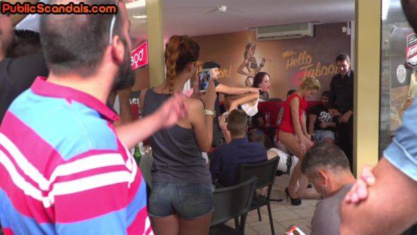 Public babes pissed and fucked in orgy in front of voyeurs - txxx.com on systemporn.com