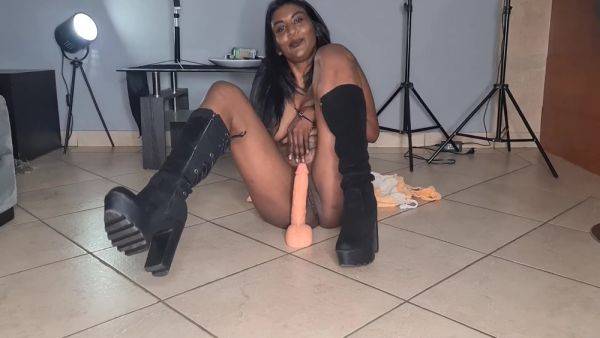Indian Girl Anal Dildo Ride In Boots - hclips.com - India on systemporn.com