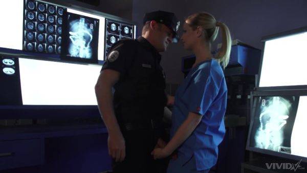 Nurse with superb lines gets laid with this cop in a loud experience - hellporno.com on systemporn.com