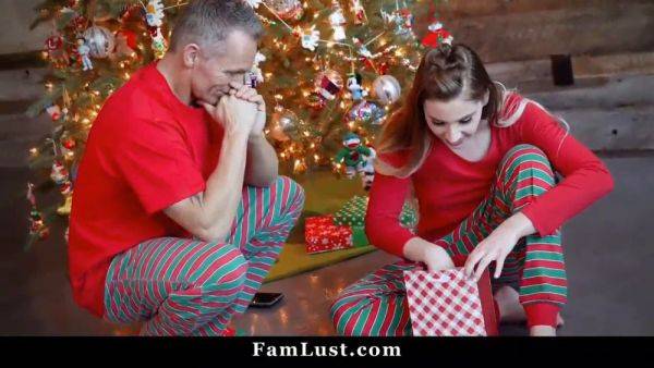 StepDaughter's Big Cock Fulfills Christmas Eve Fun with Small-Titted Teens - sexu.com on systemporn.com