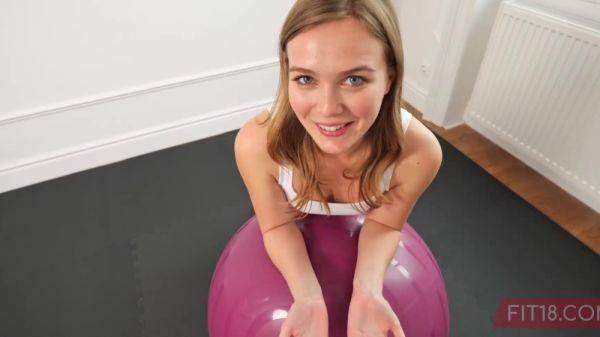 Petite teen Stella Sedona uses trainer's dick for cardio workout - anysex.com on systemporn.com