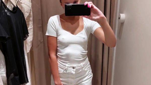 Sexy cutie takes a video of herself in the fitting room of t - drtuber.com on systemporn.com