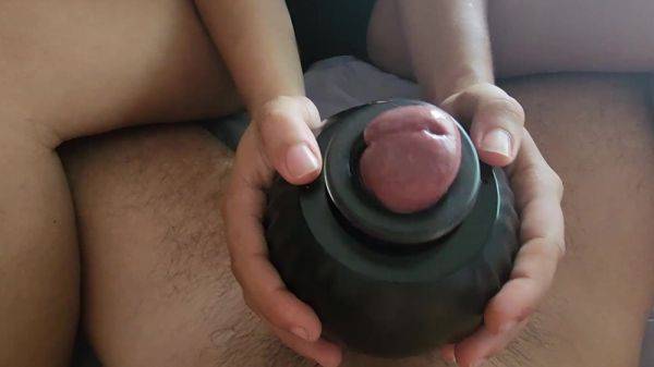 Big cock massaged by sophisticated toy until happy ending - anysex.com on systemporn.com