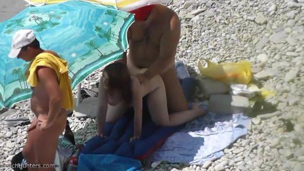 Chubby Babe Strokes Dick On The Beach - hclips.com on systemporn.com