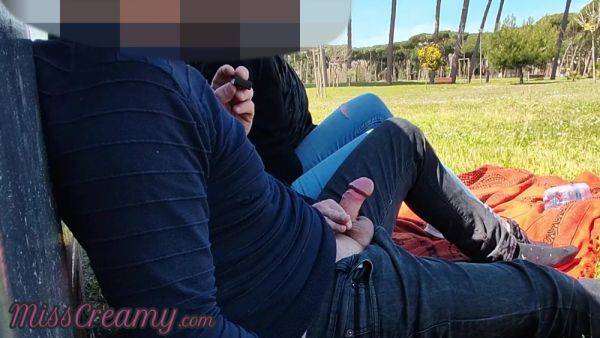 French Teacher Handjob Amateur On Public Park To Student With Cumshot With Miss Creamy - videomanysex.com - France on systemporn.com