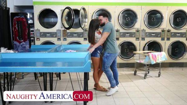 Bubble butt brunette Mae Milano gets fucked in the laundromat by friend's brother - hotmovs.com on systemporn.com