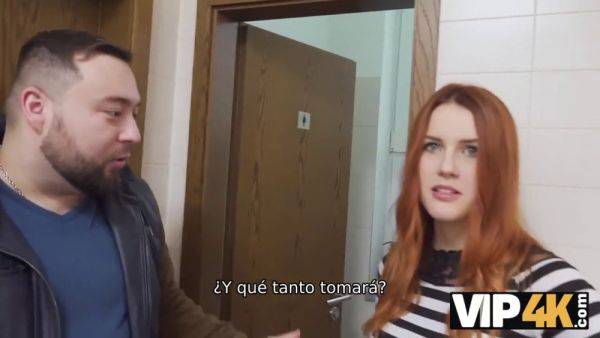 Watch as a hot redhead teen gets cuckolded by her wealthy friend in a public restroom - sexu.com on systemporn.com