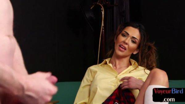 CFNM voyeur in college uniform teases wanker till cumshot - txxx.com on systemporn.com