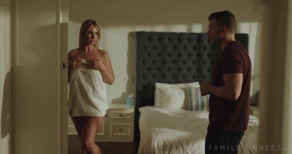 A big-boobed MILF shows her stepson how to properly enjoy passionate sex. - anysex.com on systemporn.com