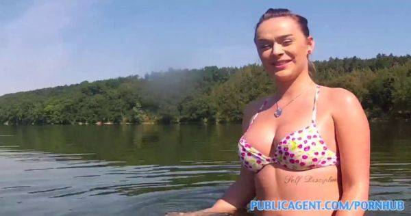 Bikini babe with huge tits gets pounded on the lake in POV reality video - sexu.com on systemporn.com