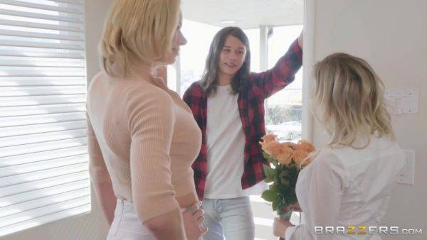 Long-haired dude fucks two busty MILFs-next-door - xtits.com on systemporn.com