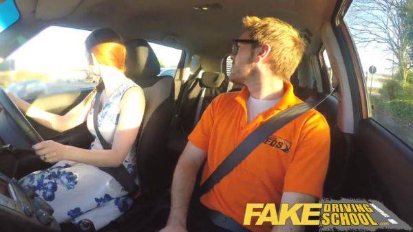 Zara DuRose gets her ginger bush out in a fake driving school POV video - sexu.com on systemporn.com