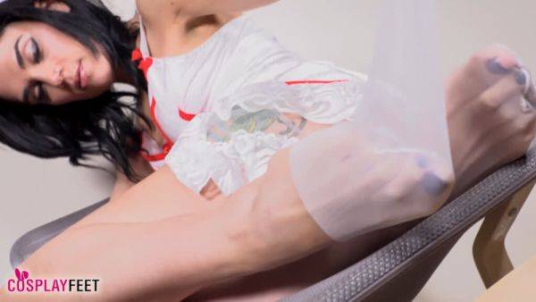 Teasing nurse in white smooth stockings gives you a boner - txxx.com on systemporn.com