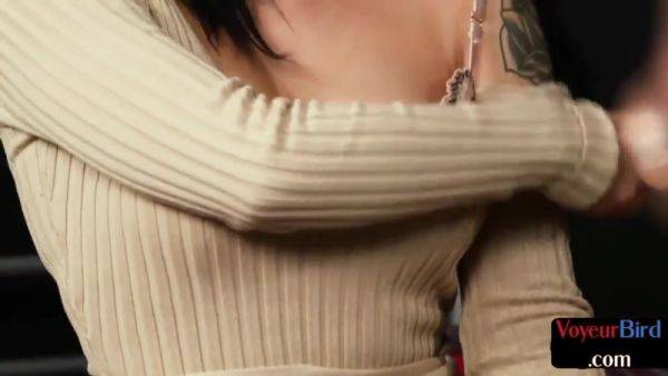 Voyeur British femdom MILF teases wanker who jerks cock - hotmovs.com on systemporn.com