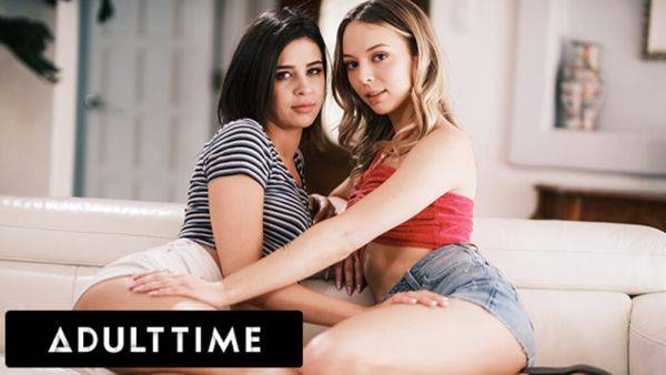 ADULT TIME - Lesbian Teen Kylie Rocket Seduces Hot Neighbor Lily Larimar Into Making Her Cum! - txxx.com on systemporn.com