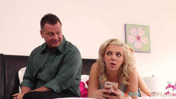 Young blonde is surprise by stepdad's proposals regarding her young pussy - hellporno.com on systemporn.com