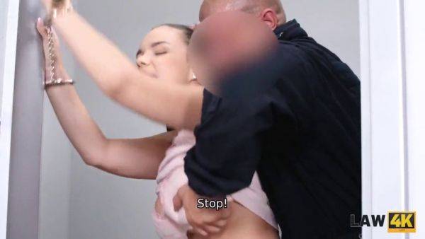Sofia Lee, a chubby teen thief, sucks cock while being arrested by the police - sexu.com on systemporn.com