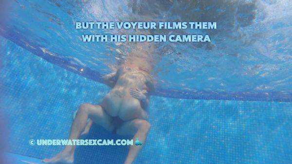 This couple thinks no one knows what they are doing underwater in the pool but the voyeur does - hclips.com on systemporn.com