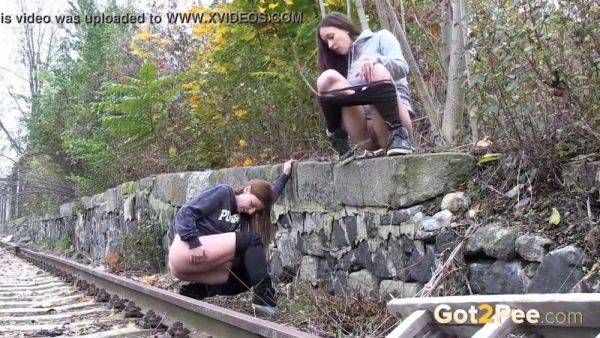 Brunette hottie craves public piss & hunkers down for a wild outdoor pee session - sexu.com - Czech Republic on systemporn.com