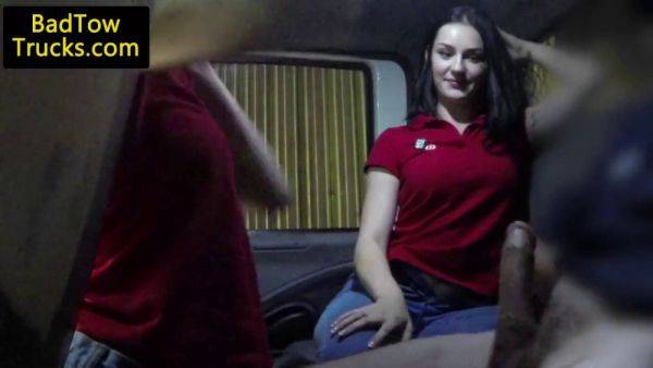 Lucky amateurs share driver's hard cock after getting stranded in a truck - sexu.com on systemporn.com