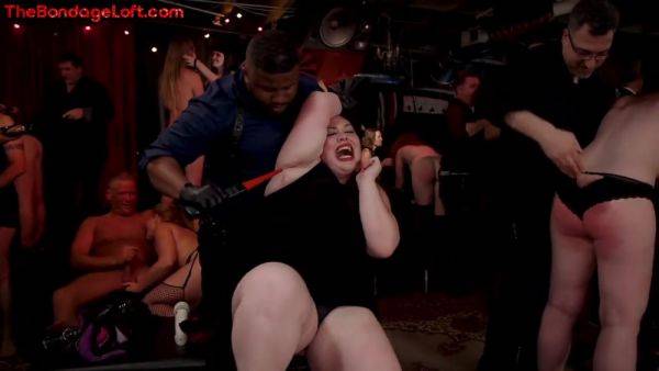 Busty BDSM public redhead whipped in front of voyeurs - hotmovs.com on systemporn.com