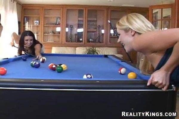 Billiard Boobies - Lesbian Threesome with Samantha Ryan - xhand.com on systemporn.com