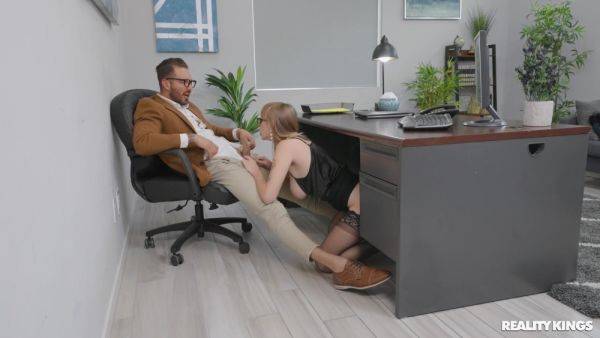 Nerdy secretary devours cock like a pro in addictive office kinks - xbabe.com on systemporn.com
