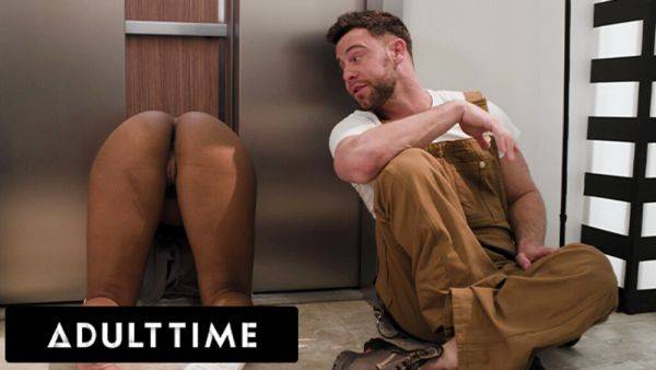 ADULT TIME - Pervy Maintenance Man Fucks August Skye While She's STUCK IN THE ELEVATOR! - txxx.com on systemporn.com