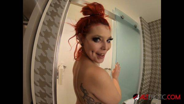 Redhead tattooed women Fallon West and Taylor Nicole shower and play with each other's big ass and small tits - sexu.com on systemporn.com