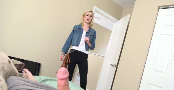 Slender young blonde handles the man's cock with great care in home POV - xbabe.com on systemporn.com