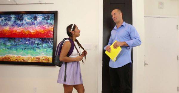 Petite angel ends quality home fuck with her teacher by taking facial - xbabe.com on systemporn.com