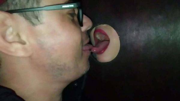 Latin Milf Takes Multiple Big Cocks at Public Gloryhole - porntry.com on systemporn.com