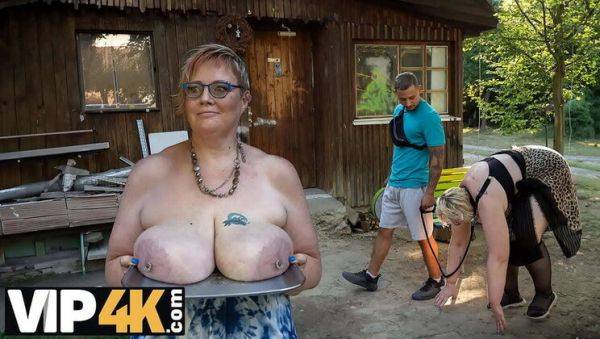 Mature Blonde Diana's Public Pet Play with Strangers in Stockings - porntry.com - Czech Republic on systemporn.com