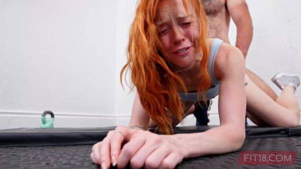 Fitness redhead ends up servicing big cock - anysex.com on systemporn.com