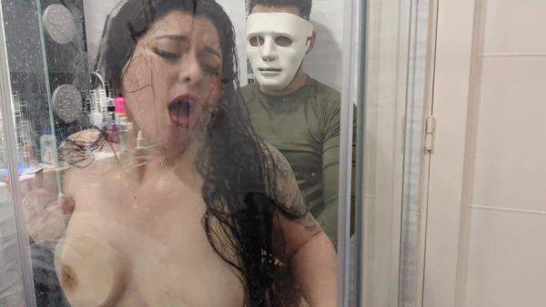 Sneaky masked stranger pounds eager latina in shower - anysex.com on systemporn.com