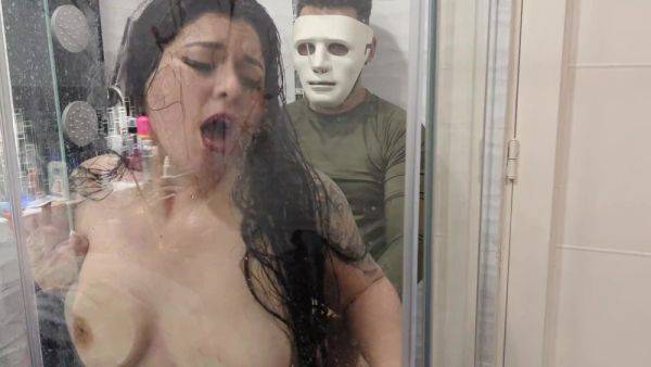 Sneaky masked stranger pounds eager latina in shower - anysex.com on systemporn.com