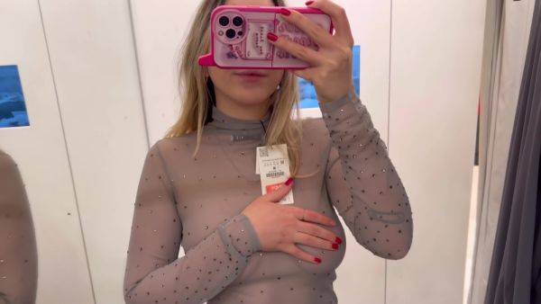 See Through Dresses Try On Haul In The Changing Room 18+ - upornia.com on systemporn.com