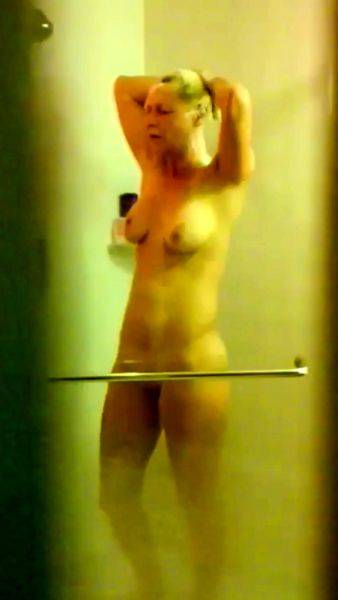 Hidden camera spying on blonde Milf naked in the shower 2 - drtuber.com on systemporn.com
