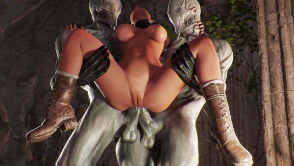 Lara Croft got her ass broken from double penetration of two monsters - anysex.com on systemporn.com