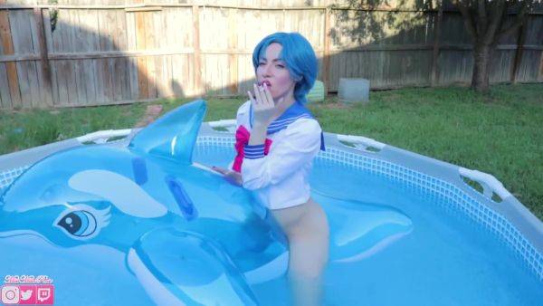 Amy Smokes On Inflatable Dolphin - videomanysex.com on systemporn.com