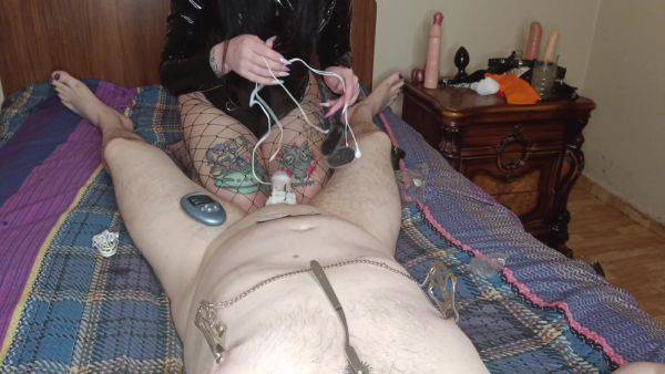 Fun Bdsm Game With Nipples And Electric Shock On Balls. Cbt - hclips.com on systemporn.com