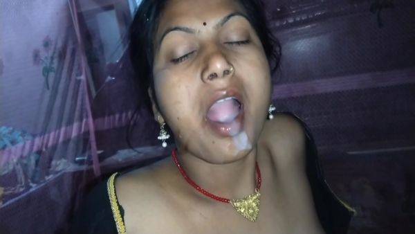 Desi Bhabhi Eating Cum In Mouth - desi-porntube.com - India on systemporn.com