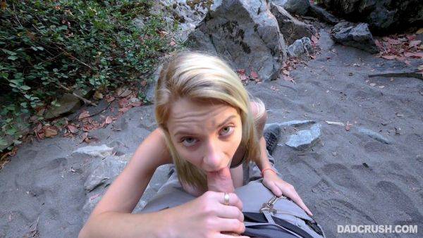 Cute blonde handles dick in priceless outdoor POV - xbabe.com on systemporn.com