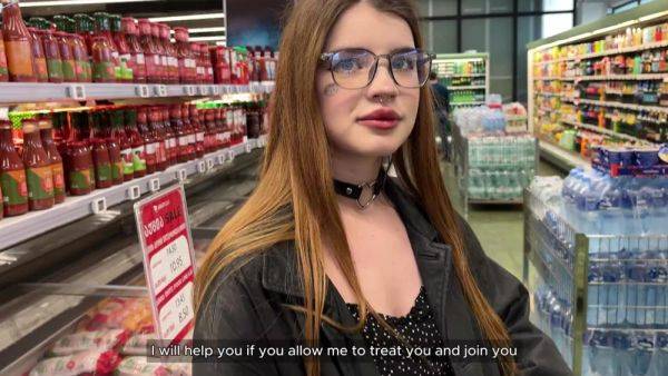 Redhead Student from a Supermarket Fucks and gets Facial - anysex.com on systemporn.com