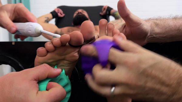 Strapped Hunk Eddie Receives Tickling From Clay T - drtuber.com on systemporn.com