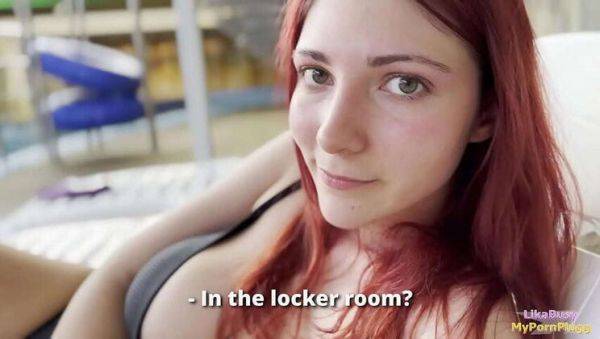 Redhead Stranger Gives Intense Blowjob and Ride in Locker Room - LikaBusy - veryfreeporn.com on systemporn.com