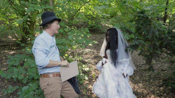 Ebony bride gets lost in the woods and fucked by a random dude - xbabe.com on systemporn.com