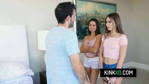 Lucky stepbrother gets down and dirty with naughty step-sisters Riley Reid and Melissa Moore - xxxfiles.com on systemporn.com