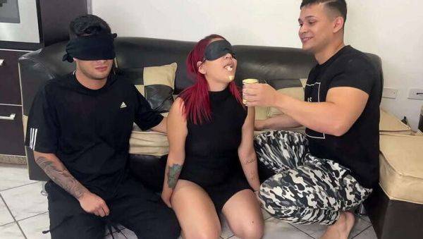 Couple Agrees to Blindfold Game, Secretly a Plan to Bang Hot Girlfriend (Cheating, Cuckold, Netorare) - porntry.com on systemporn.com